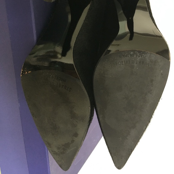 Stuart Weitzman Black Calf Hair Size 8 Short Boot - Picture 5 of 8